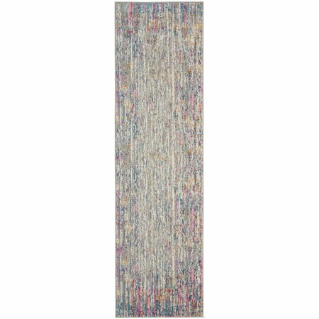 HOMEROOTS 2 x 6 ft. Ivory Abstract Striations Runner Rug 385347